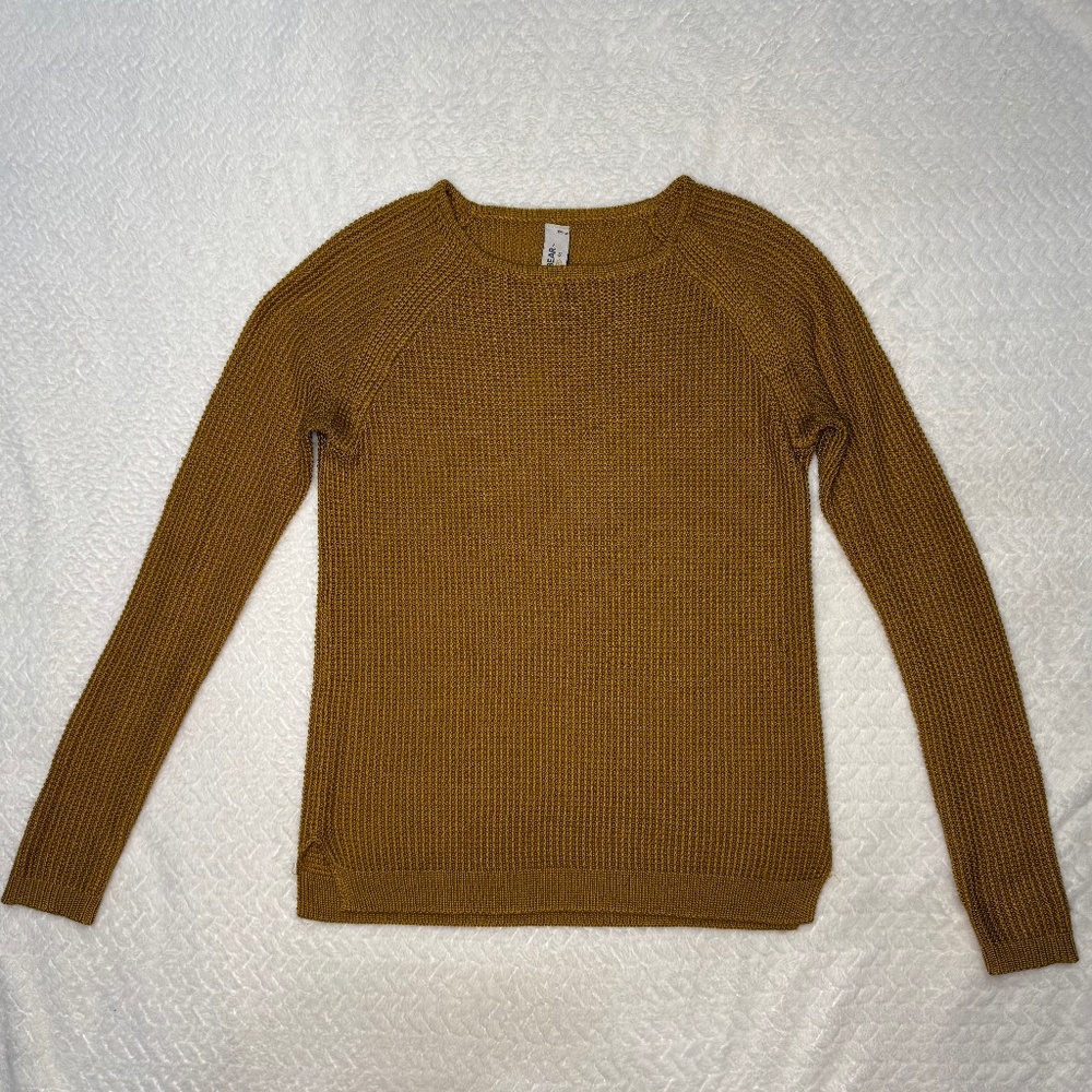Sweater Pull&Bear, Mustard, Light Brown, Yellow, Women's size S, with defects